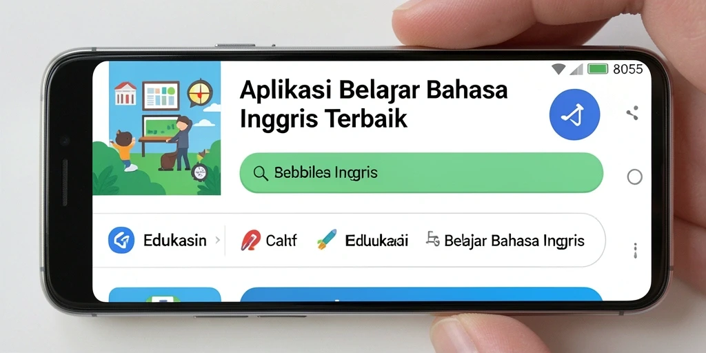 Screenshot antarmuka pengguna aplikasi Belajar Bahasa Inggris 8055.