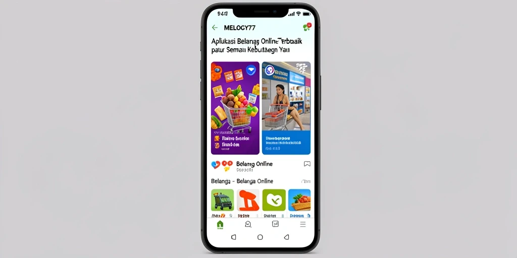 Tampilan antarmuka MELODY77 yang sederhana dan efektif untuk belanja online.