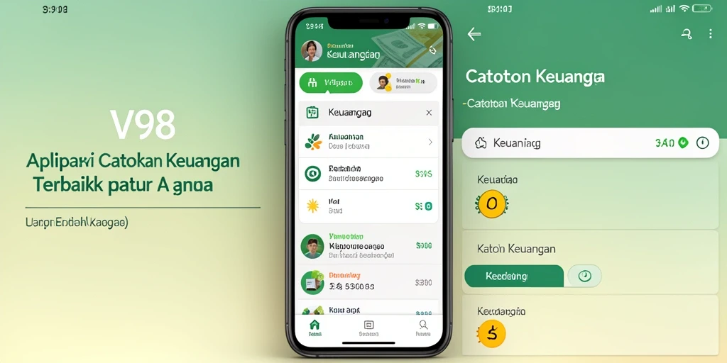 Antarmuka V98 yang sederhana dan fungsional untuk Catatan Keuangan.
